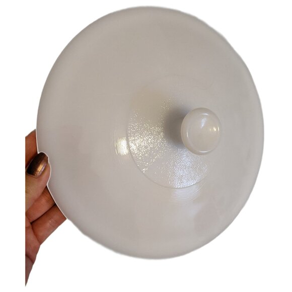 Vintage Milk Glass Casserole Dish Lid ONLY 8" Replacement MCM Unbranded Retro - Picture 2 of 4
